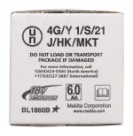 Makita 197422-4 Batterie LXT BL1860B 6,0 Ah