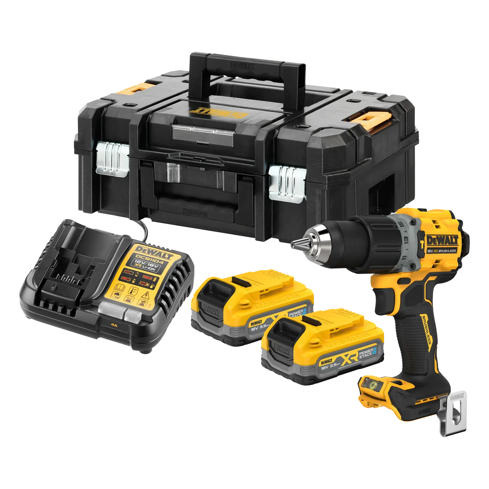 DCD805S2T-QW DEWALT DCD805S2T-QW perceuse à percussion avec batteries POWERSTACK 3,5 Ah