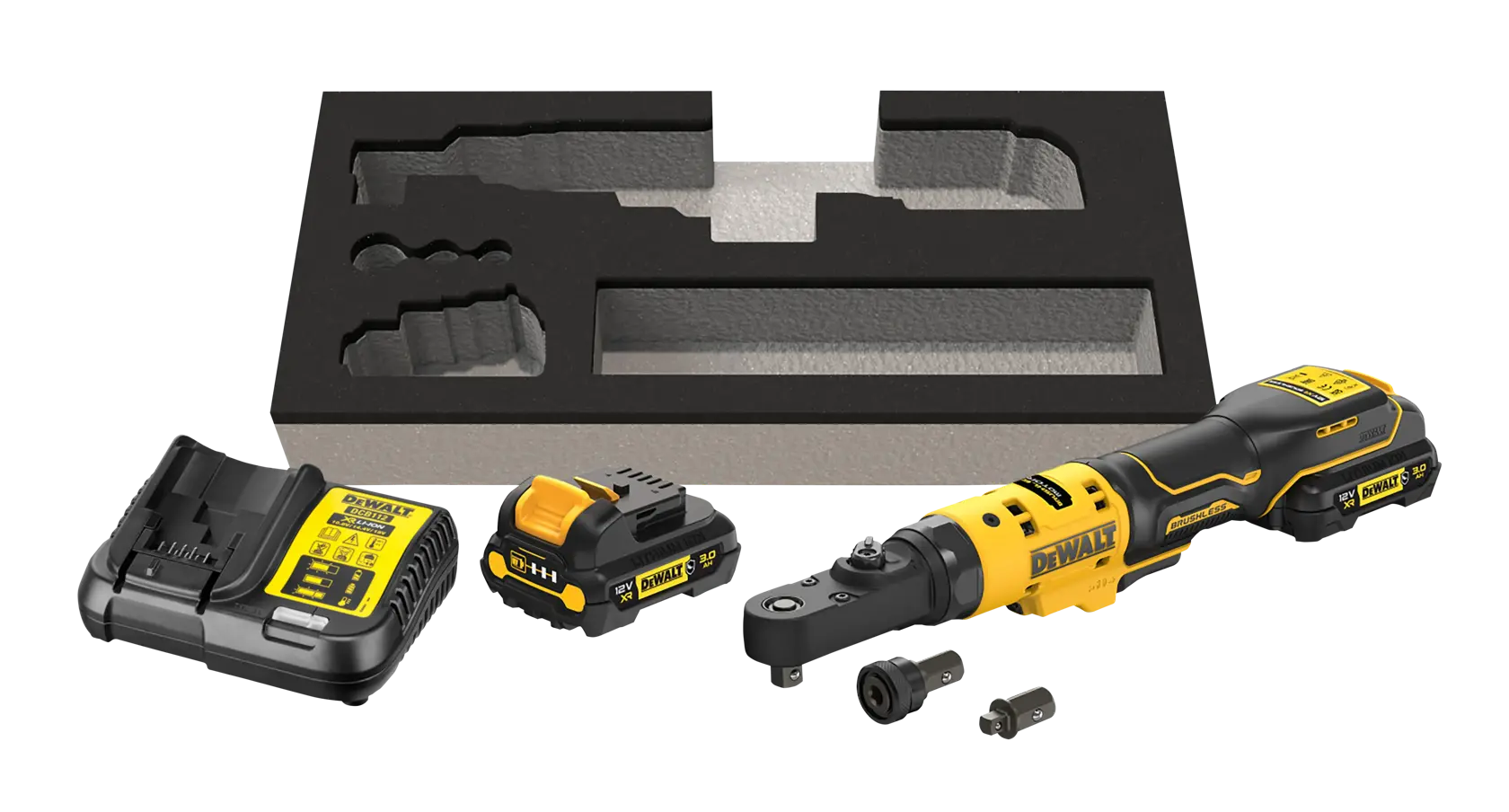 DEWALT DCF500L2G-QW DEWALT DCF500L2G-QW cliquet 12V à tête étanche avec 2 batteries 3 Ah et chargeur