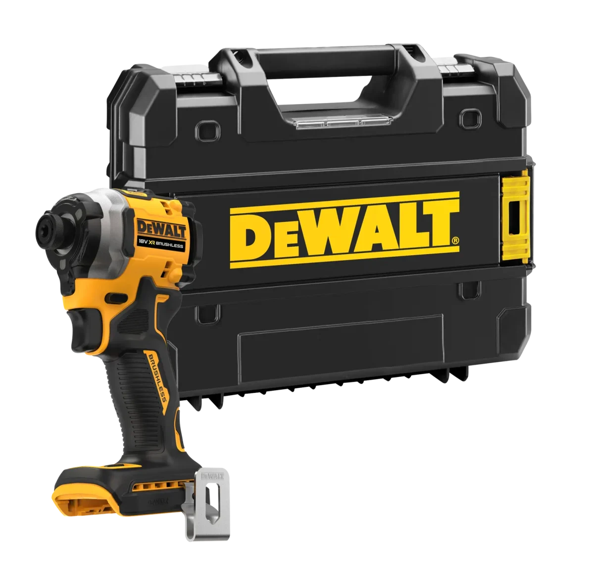 DeWalt DCF850NT – avvitatore a impulsi compatto 18V XR 1/4" 205 Nm, lungo 101 mm, in TSTAK (solo corpo)