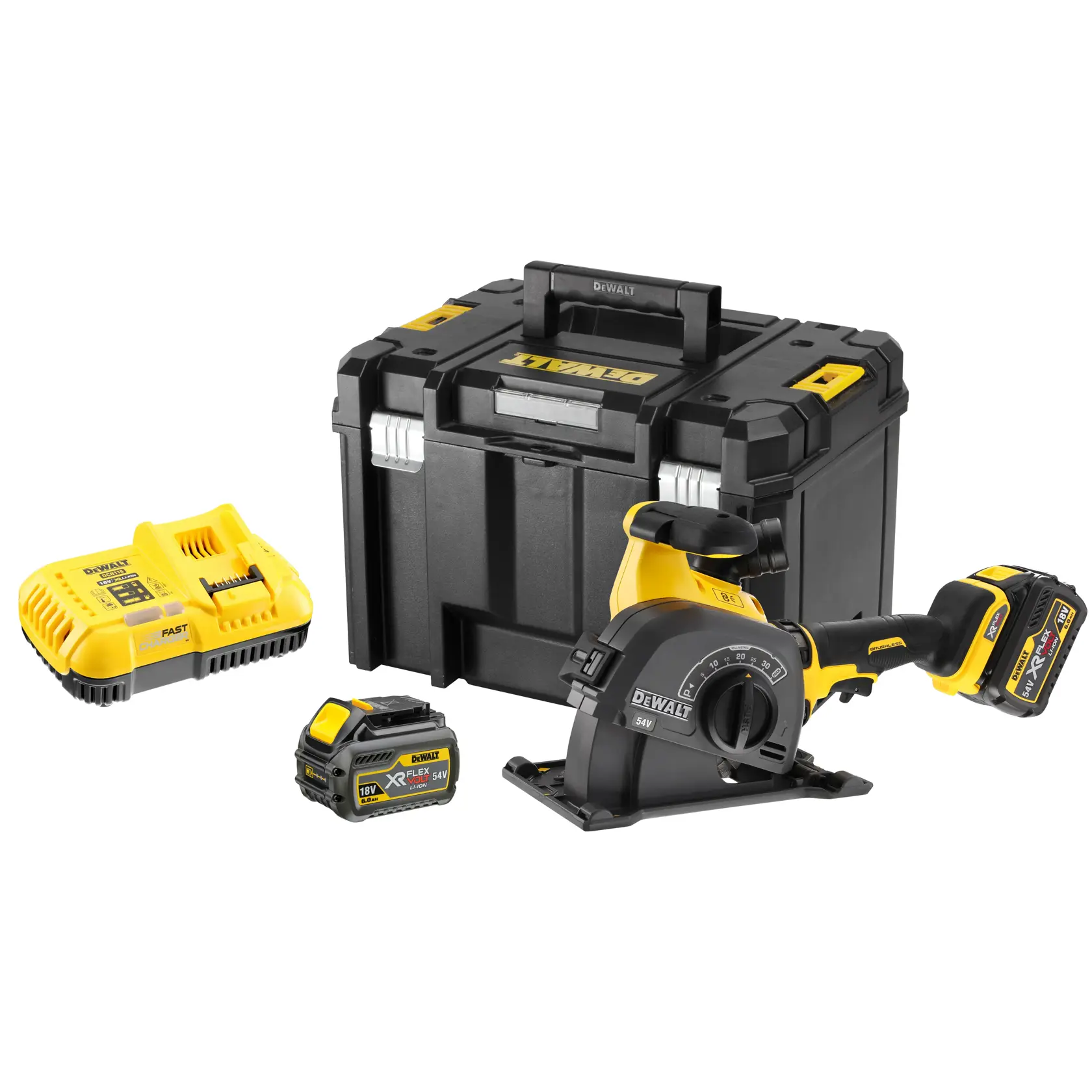 DCG200T2-QW Rainureuse DEWALT DCG200T2-QW 54V XR FLEXVOLT, kit complet