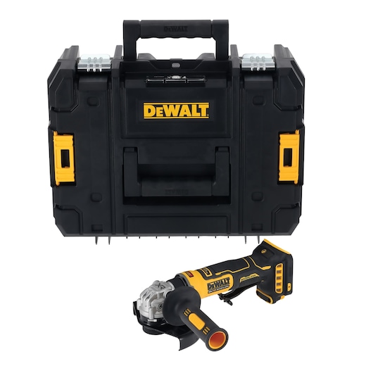 DEWALT DCG404NT-XJ – meuleuse 125 mm – dotation DEWALT DCG404NT-XJ – meuleuse 125 mm – dotation. Batterie éventuellement illustrée non incluse.
