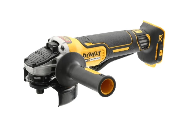 DEWALT DCG406NT-XJ – meuleuse 125 mm – vue 1. Batterie éventuellement illustrée non incluse.