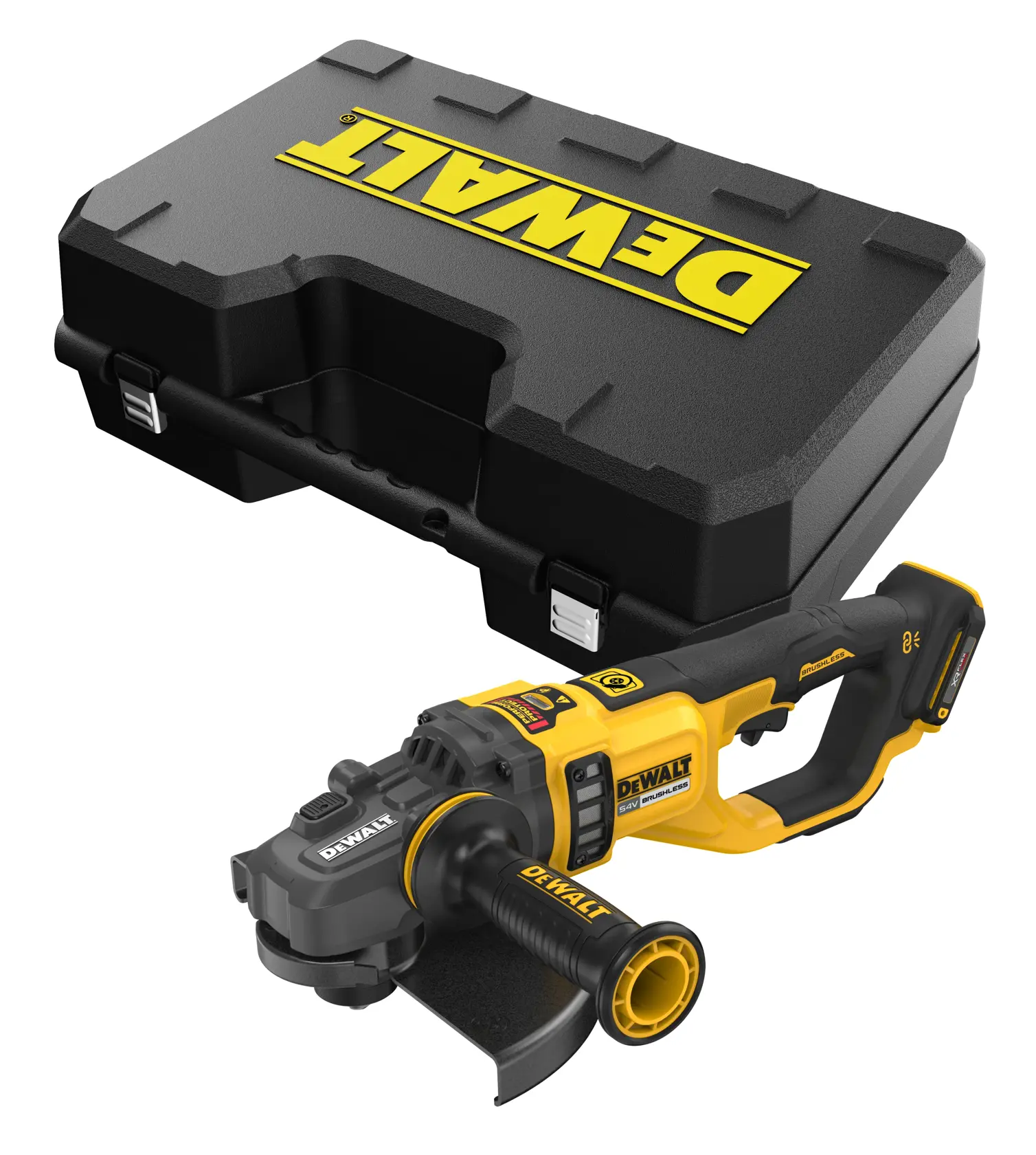 DEWALT DCG460NK-XJ – meuleuse 230 mm – dotation DEWALT DCG460NK-XJ – meuleuse 230 mm – dotation. Batterie éventuellement illustrée non incluse.