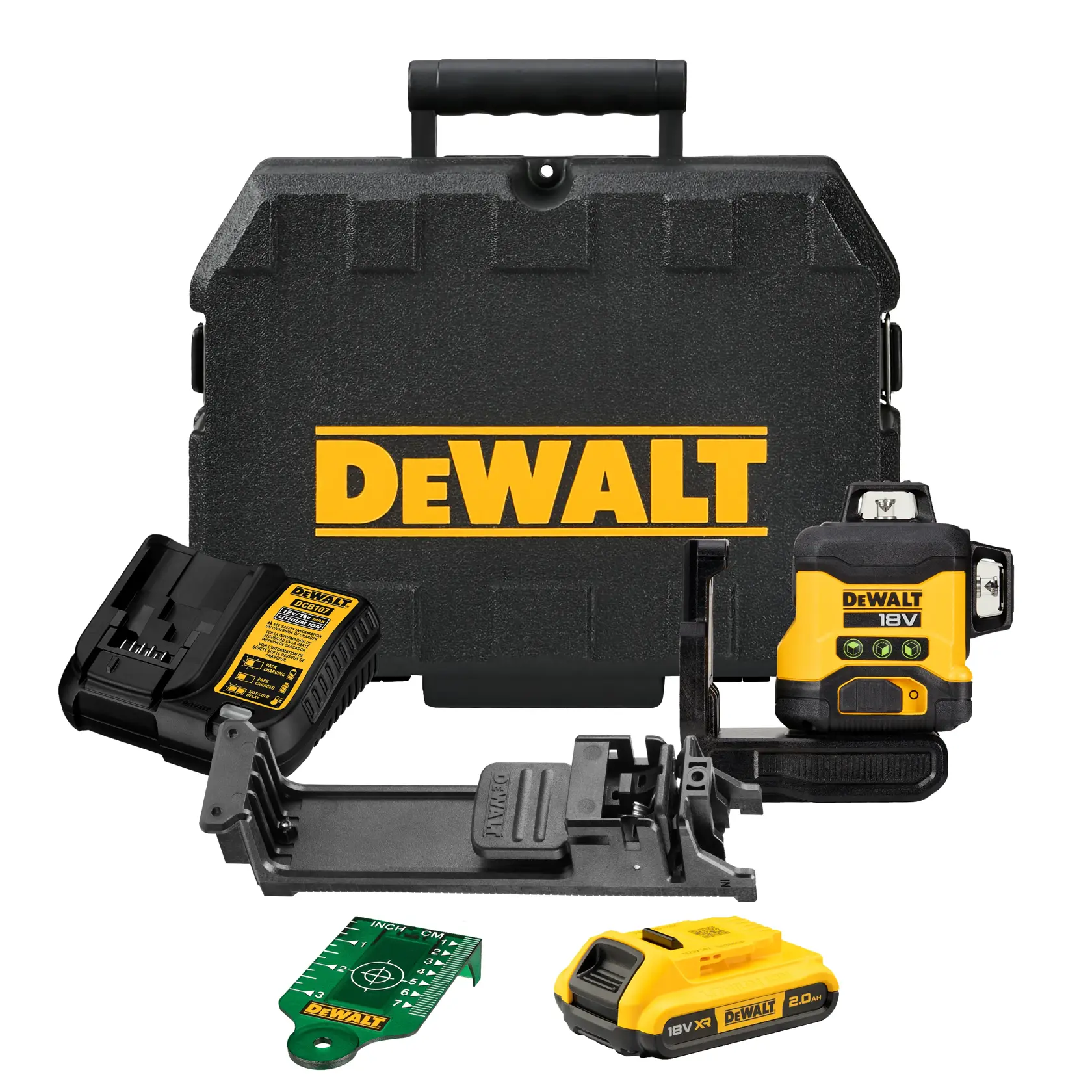 DCLE34031D1-QW DEWALT DCLE34031D1-QW niveau laser 3x360 vert avec batterie