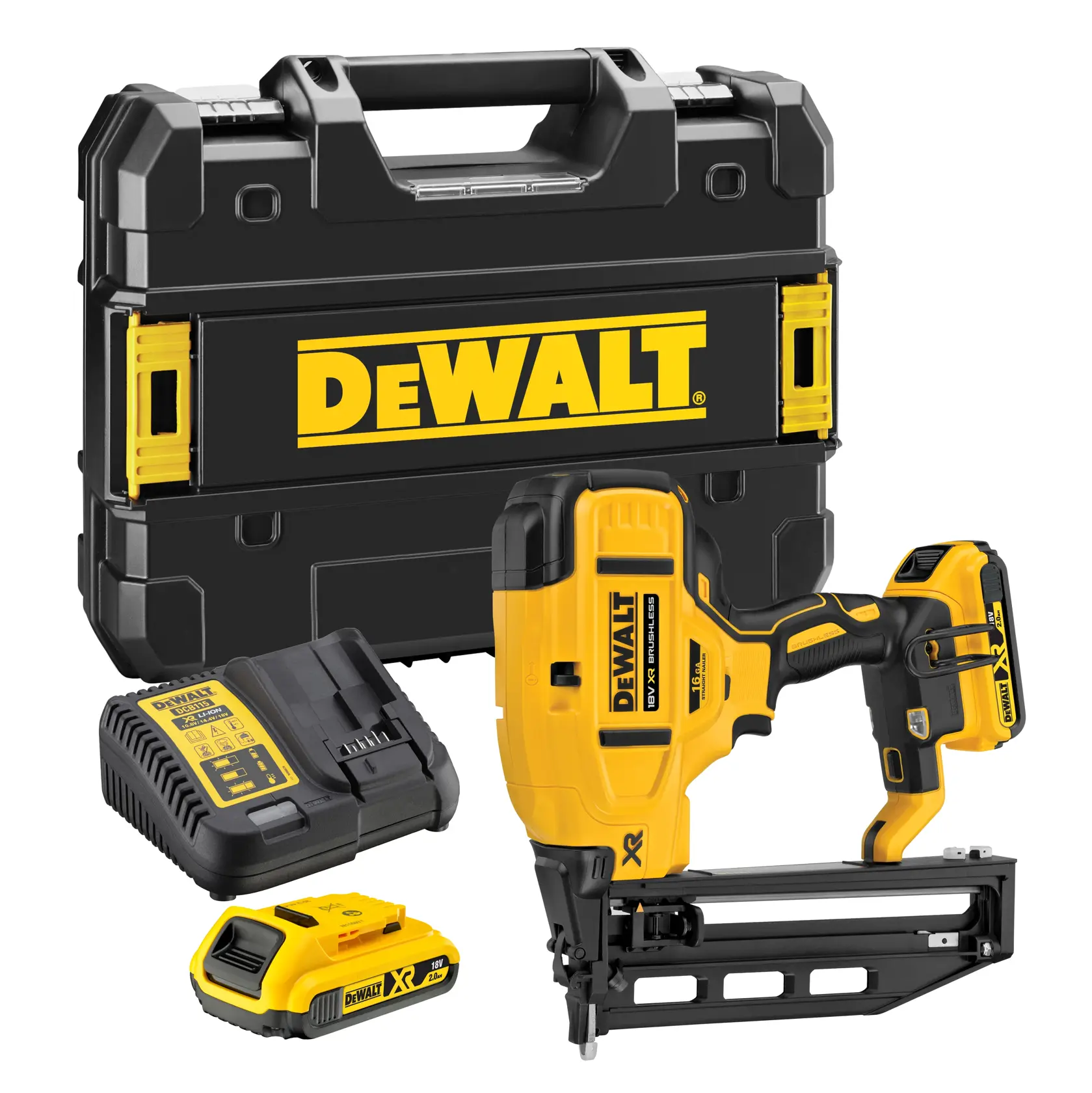 DCN662D2-QW Cloueuse de finition DEWALT DCN662D2-QW avec 2 batteries 2 Ah