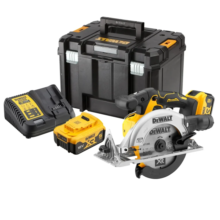 DEWALT DCS565P2-QW scie circulaire avec 2 batteries 5 Ah