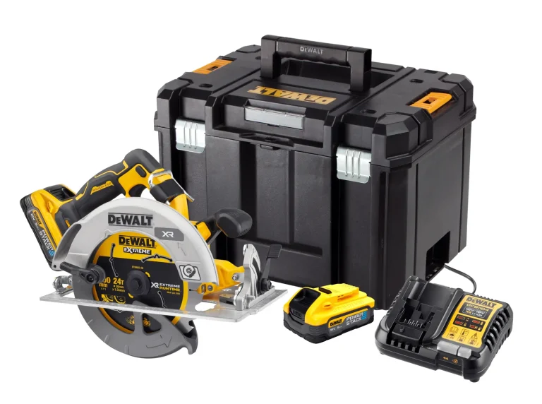 DEWALT DCS573H2T-QW scie circulaire 190 mm avec 2 batteries POWERSTACK 5 Ah et coffret TSTAK