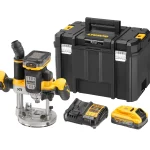 DEWALT DCW620H2-QW elettrofresatrice ad affondamento con 2 batterie POWERSTACK 5 Ah e valigetta TSTAK