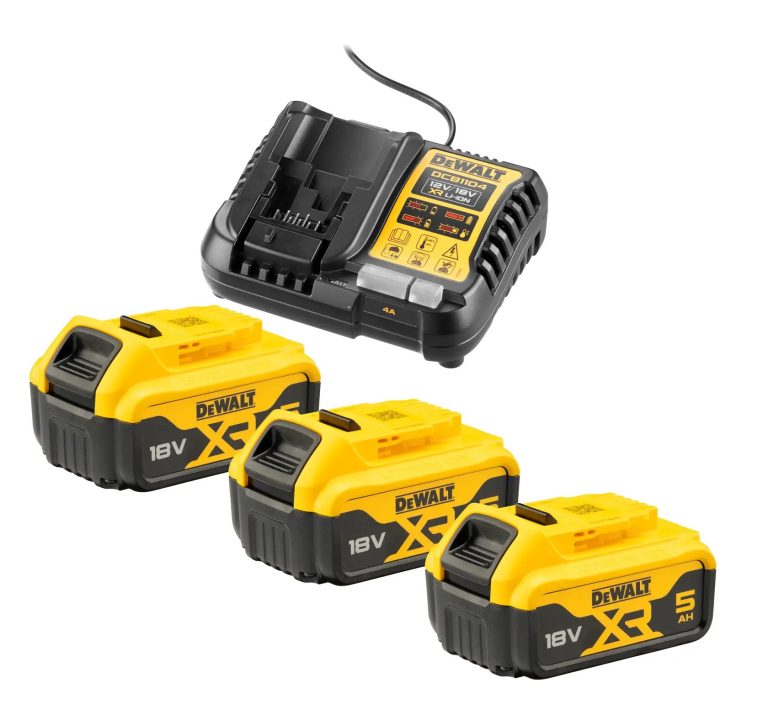DeWalt DCB1104P3 DCB1104P3-QW – kit 3 batterie XR 18V 5Ah DCB184 con caricabatterie